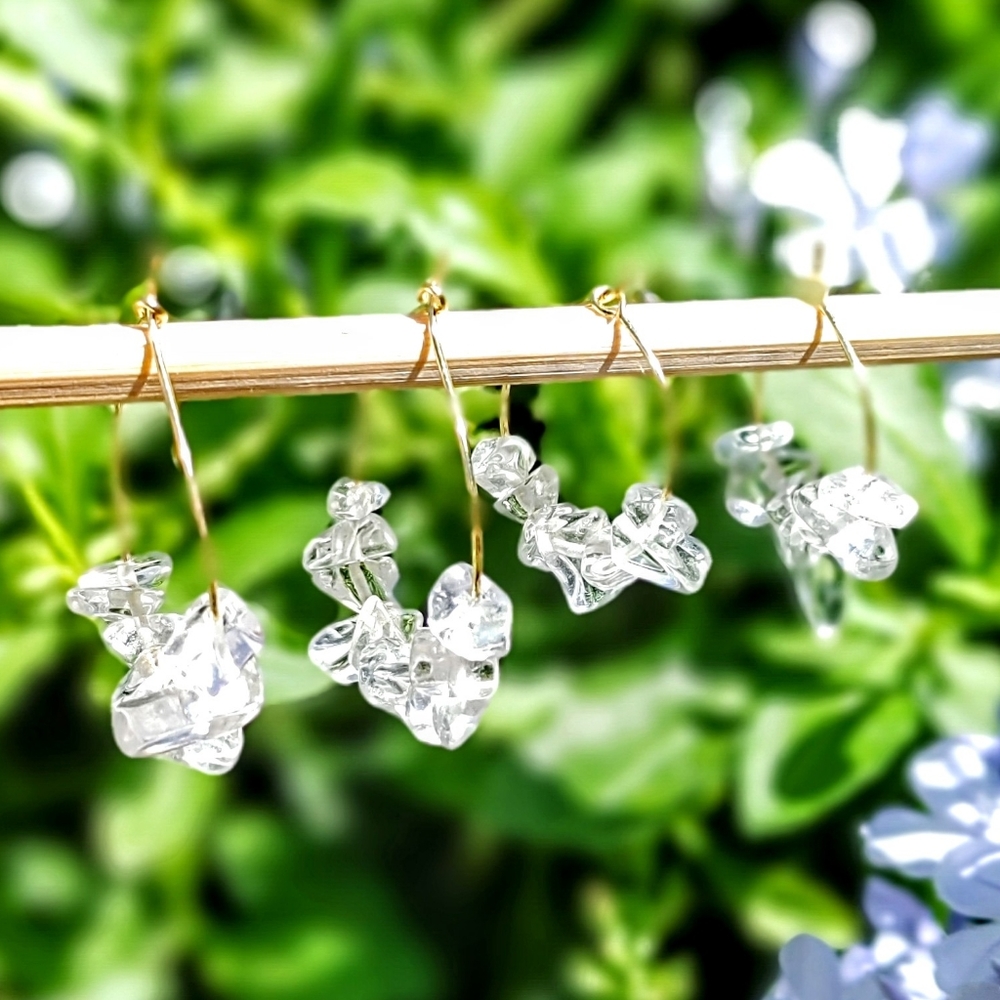 Clear Crystal Quartz Earrings 1"